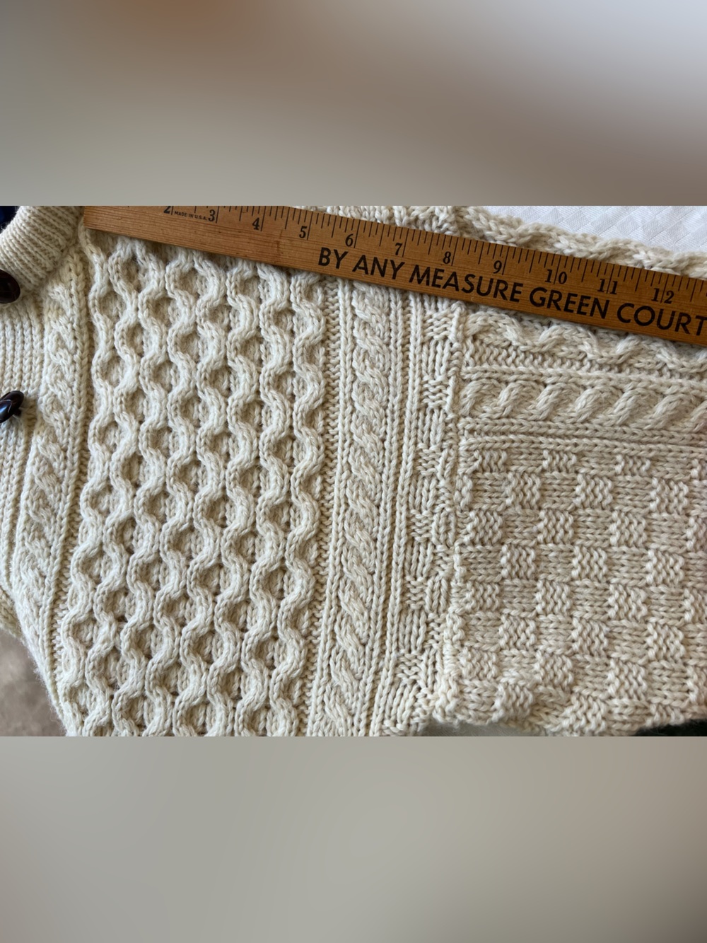 Aran Crafts Cream Cable-Knit Button Cardigan with Pockets - Picture 9 of 15